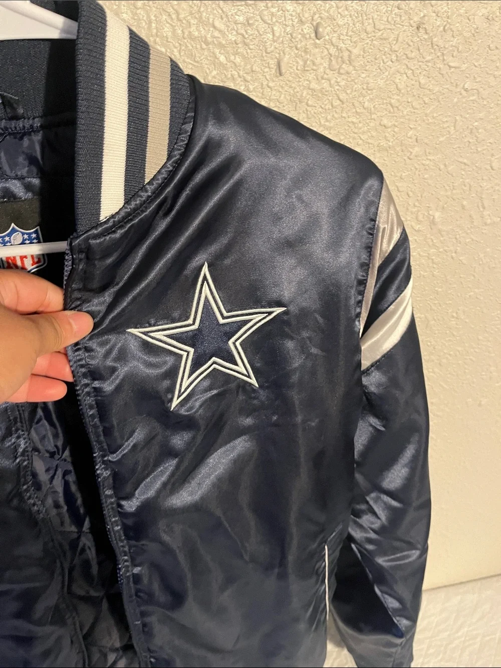 NFL Navy and White Kids Puffer Jacket with Star Logo